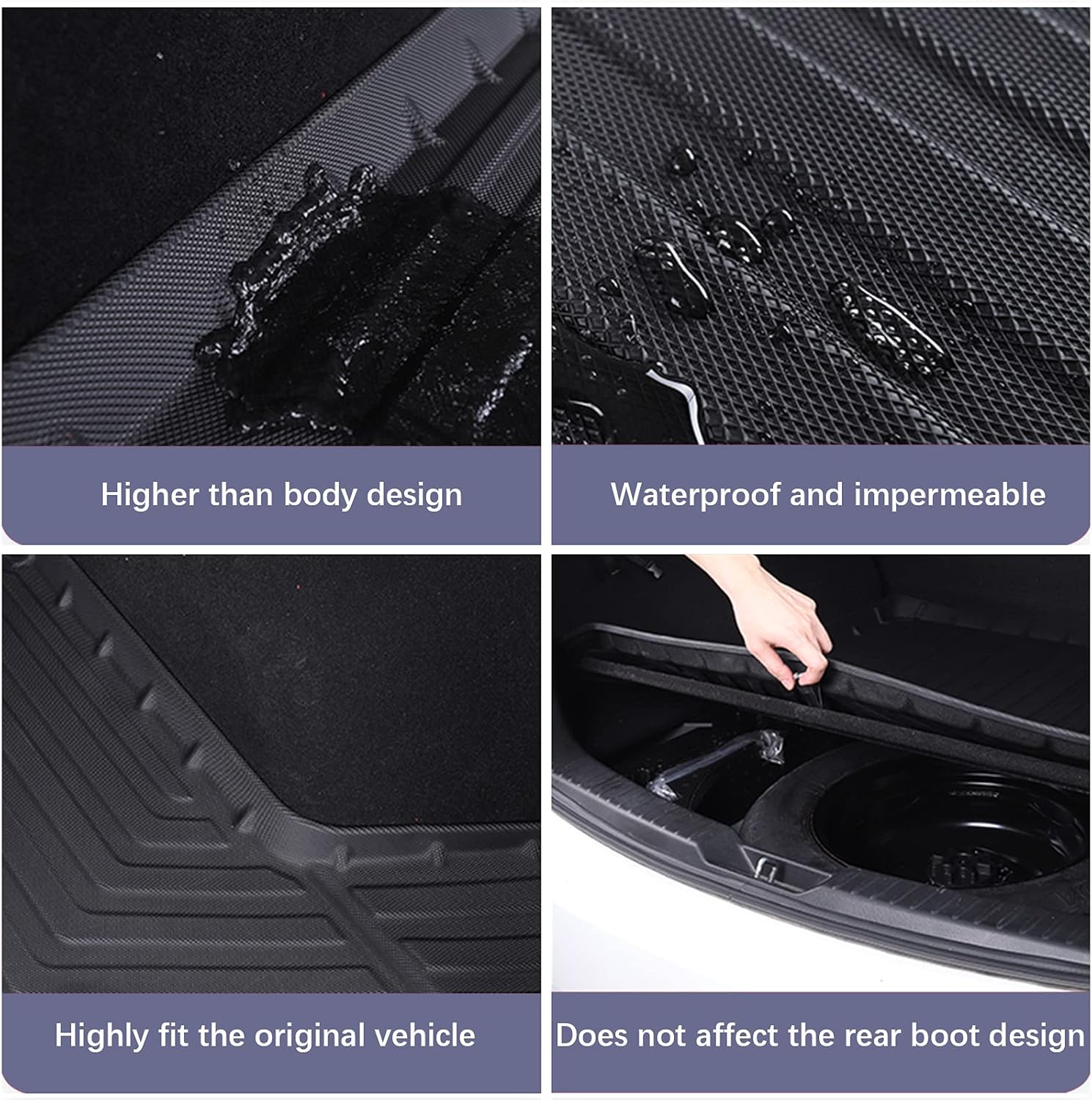 Black TPO Waterproof Rear Cargo Mat U378