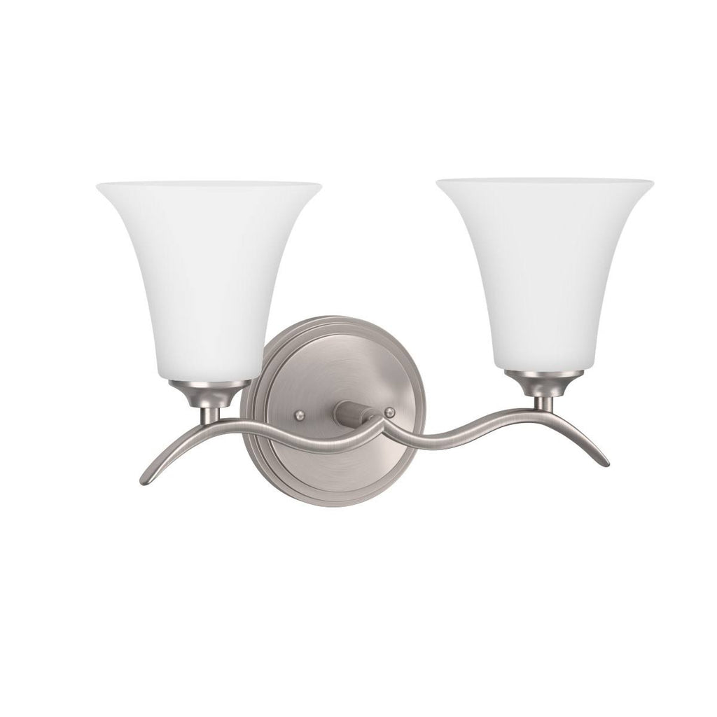 Brushed Nickel 2-Light Bathroom Fixture S4686