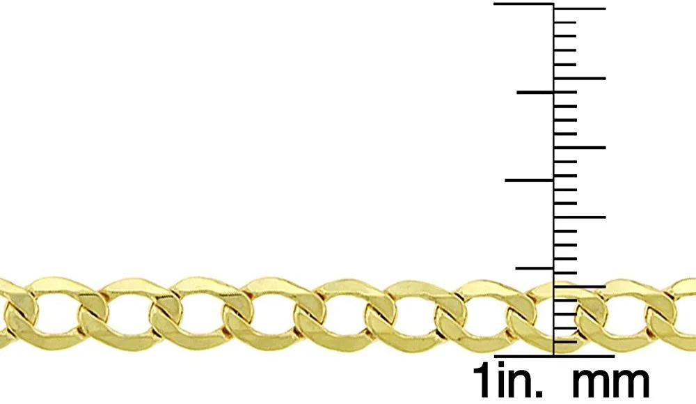 10K Yellow Gold 5.5mm Hollow Cuban Chain Necklace M43002