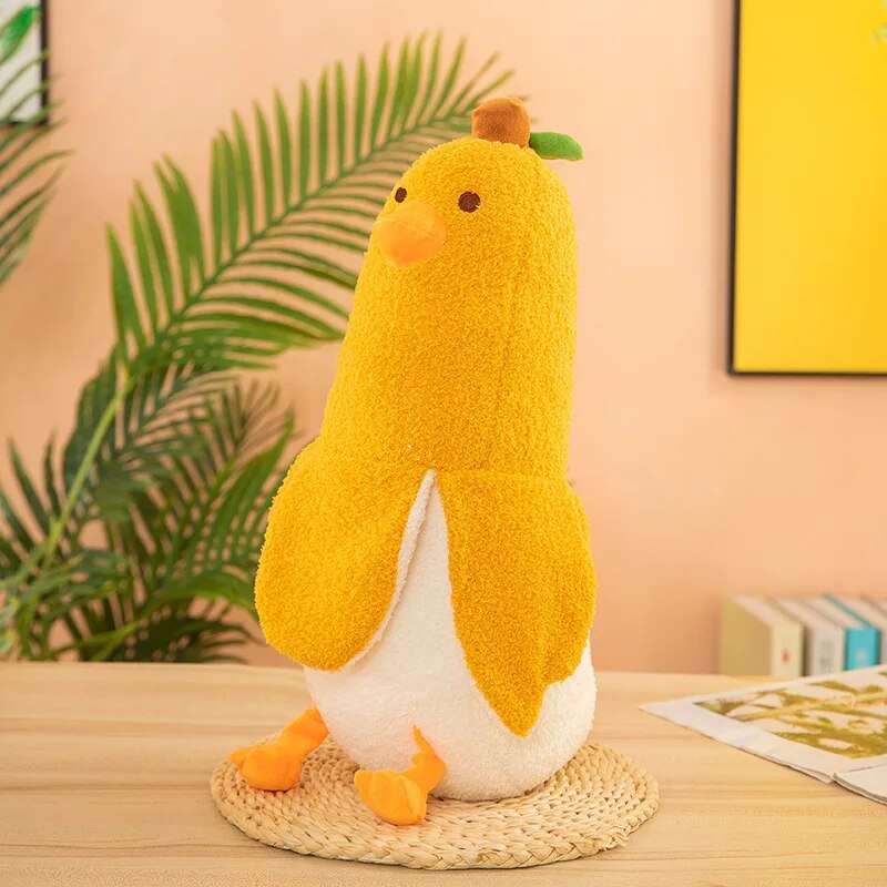 Kawaii Banana Duck Plush Toys 27CM Soft Down Cotton Cartoon Cushion X5482