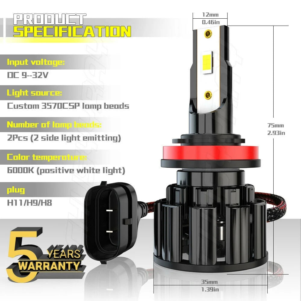 Combo LED Headlight Hi Lo Beam Fog Light 6X Bulbs O47524