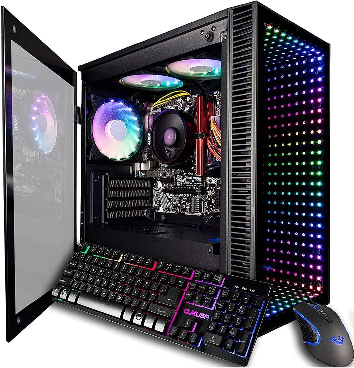 Micro Gaming PC with AMD Ryzen 5 PRO 4650G, 16GB RAM, 512GB NVMe SSD + 1TB HDD, 500W PSU, AC WiFi O858113