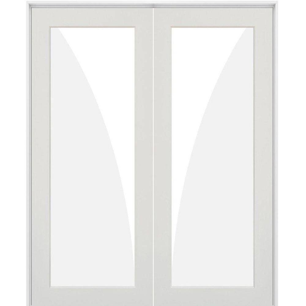 48 in. x 80 in. Clear Glass Double Prehung Interior Door G55746