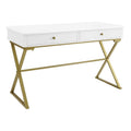 White-Gold Campaign Office Desk B691