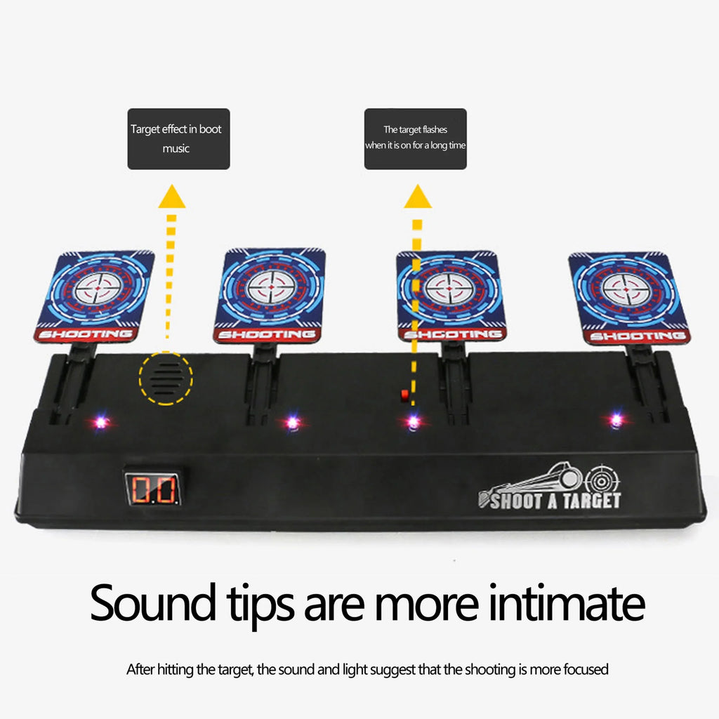 Electronic Scoring Shooting Targets, 4 Targets LED Light Auto Reset P15814