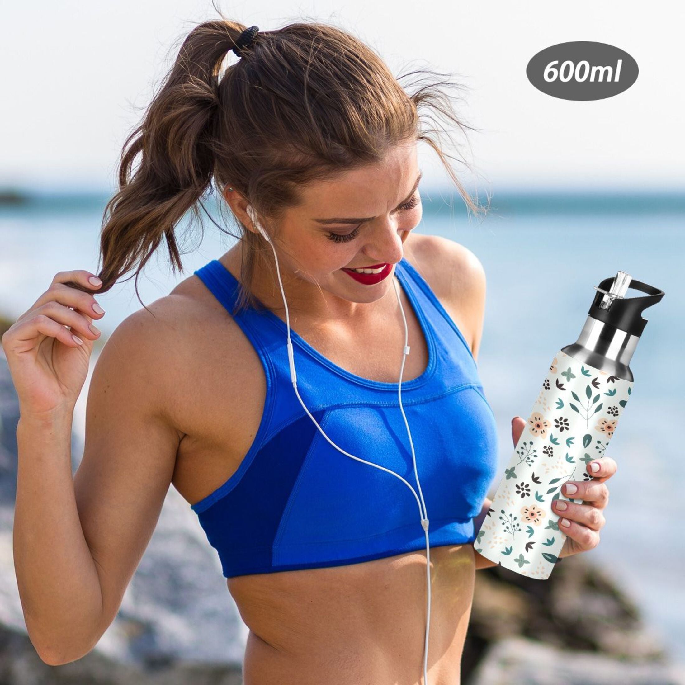 Stainless Steel Insulated Water Bottle with Straw Lid I57907