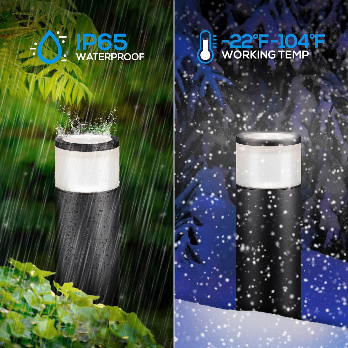 8-Pack Low Voltage LED Landscape Pathway Lights, Die-cast Aluminum, 4000K Cool White E9381