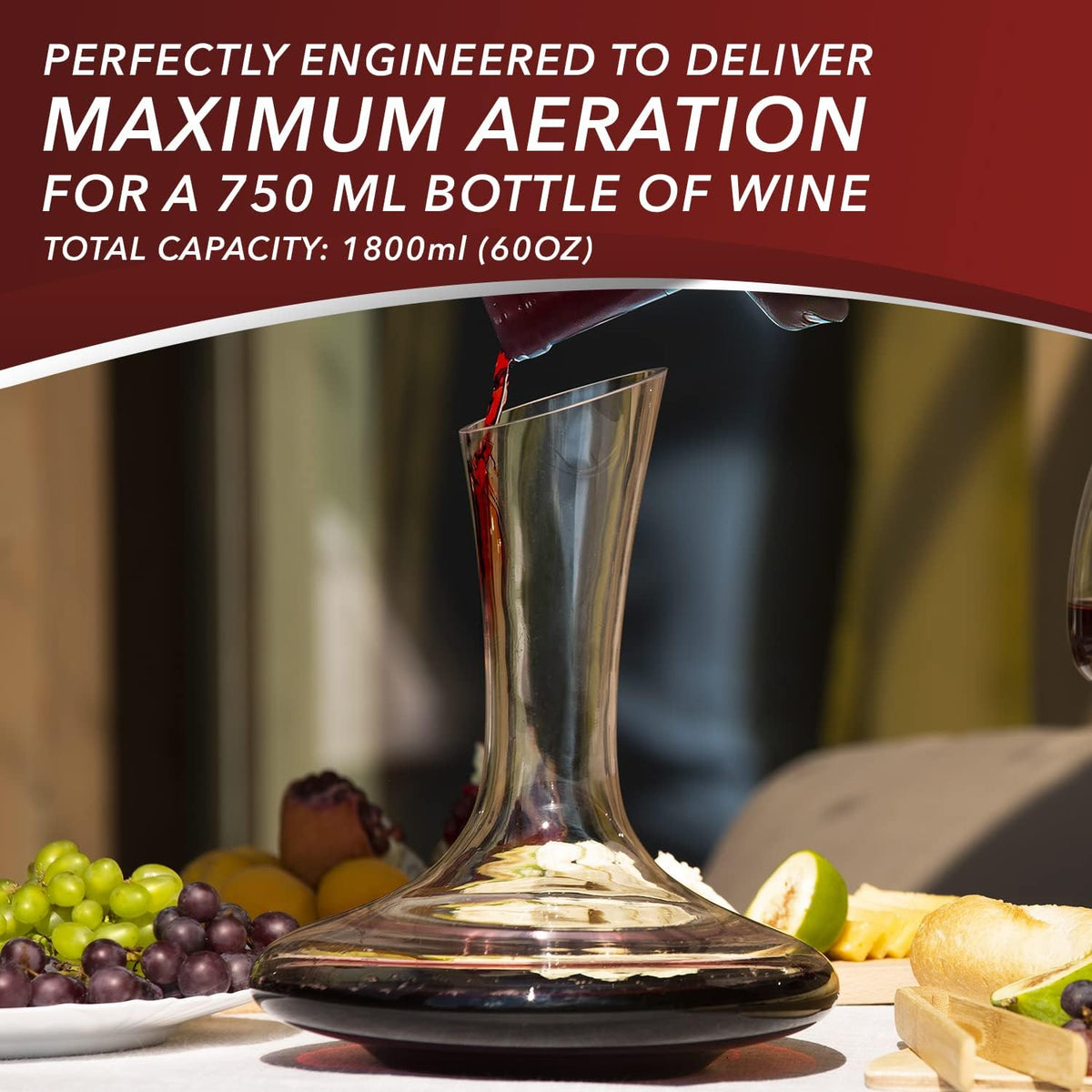 Red Wine Decanter Aerator Crystal Glass Wine Carafe Full Bottle Wine Pitcher D7867