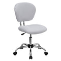 White Mesh Padded Swivel Task Office Chair with Chrome Base L507