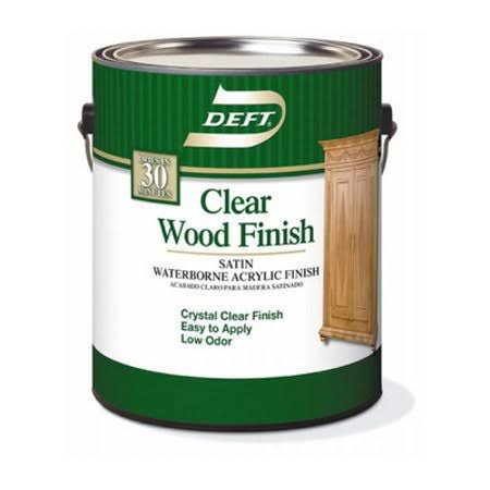 Clear Satin Interior Acrylic Waterborne Wood Finish Gallon (Case of 4) Z113