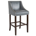 Gray and Brown Contemporary Bar Height Stool with Accent Nail Trim S85407