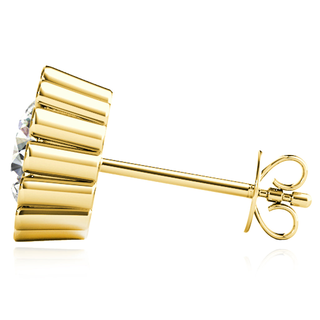 14K Gold Flower Stud Earrings L794