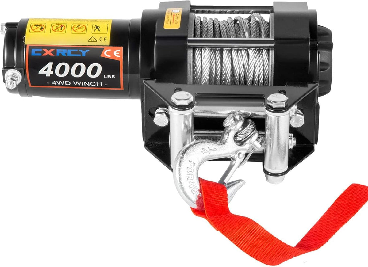 12V 4000 lbs Electric Winch Kit with Steel Rope and Wireless Remote Control I60913