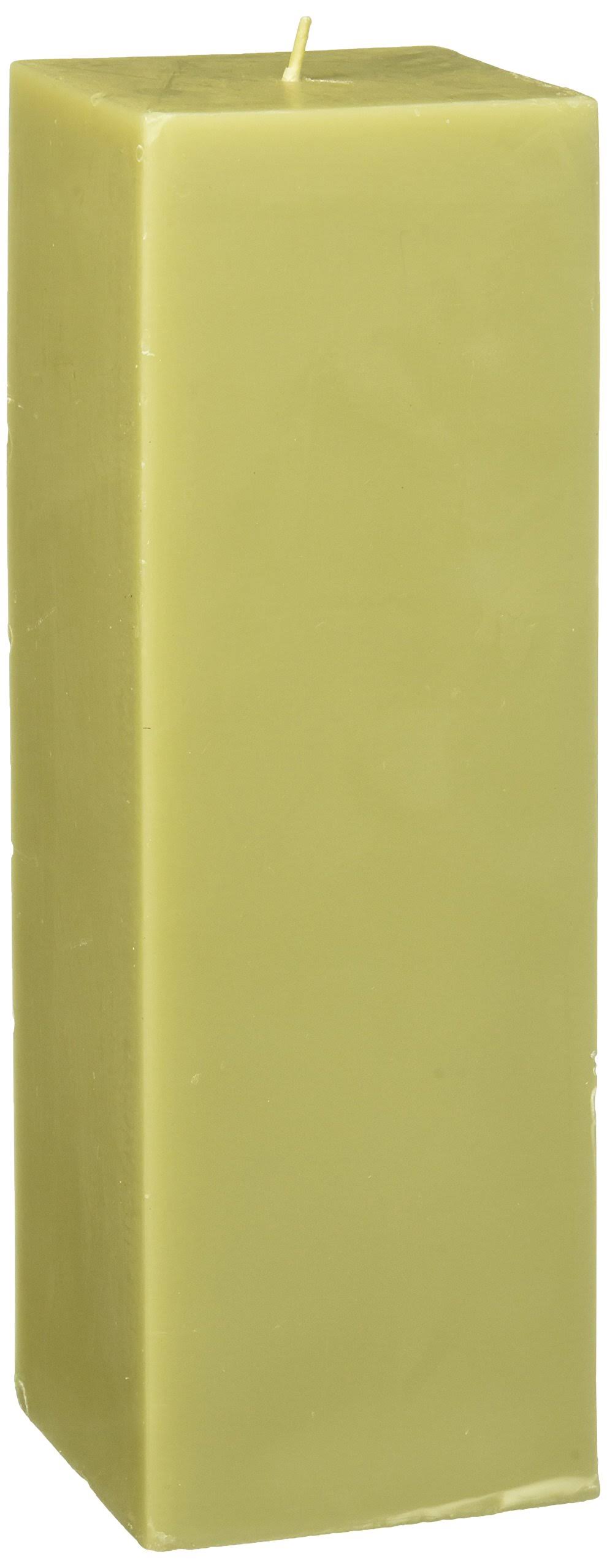 Sage Green Square Pillar Candle B5260