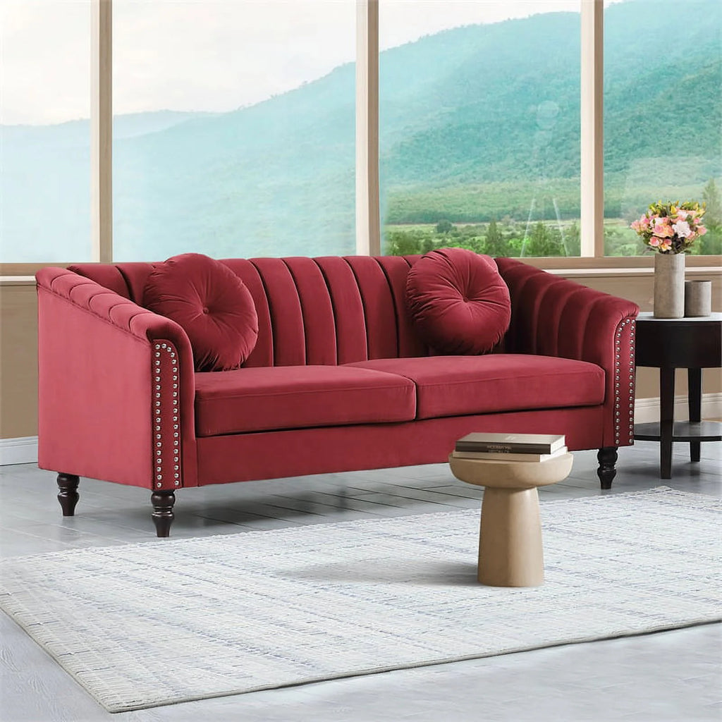 Red 2 Piece Living Room Set X265352