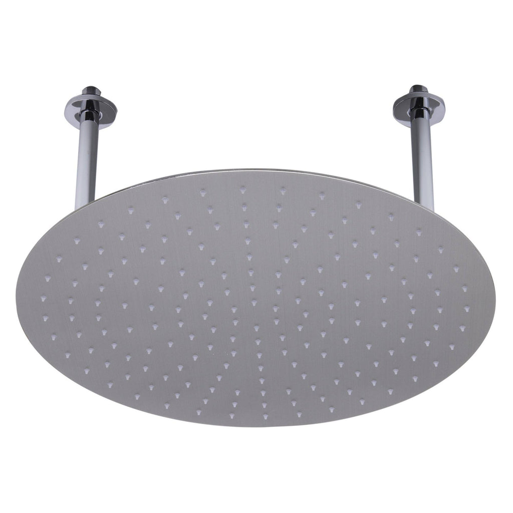 20x22 Round Brushed Solid Stainless Steel Rain Shower Head H44152