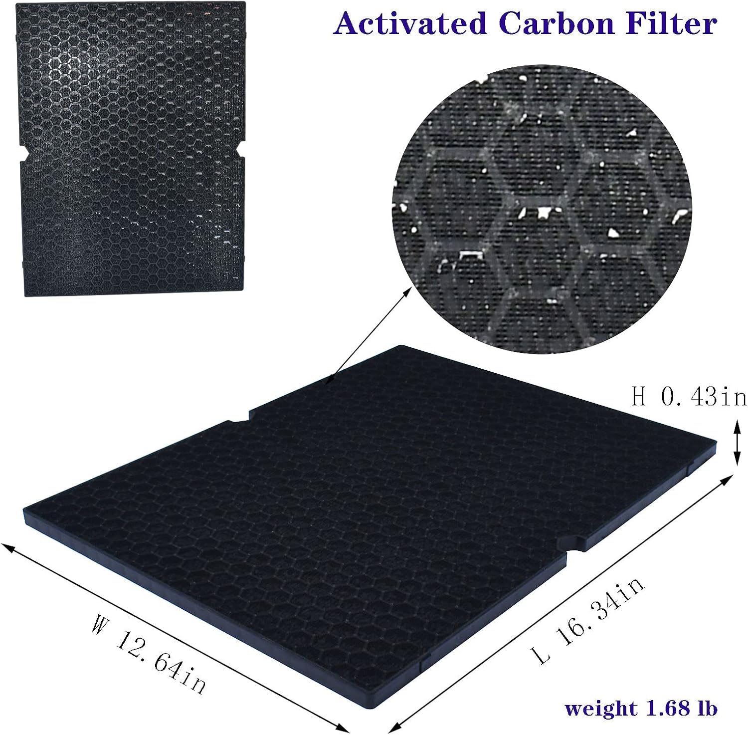 2 Sets Replacement Filter H for Winix Air Purifier, 2 Pack HEPA Filter and 2 Pack Activated Carbon Filter J86332