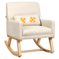 Beige Upholstered Massage Rocking Armchair L636