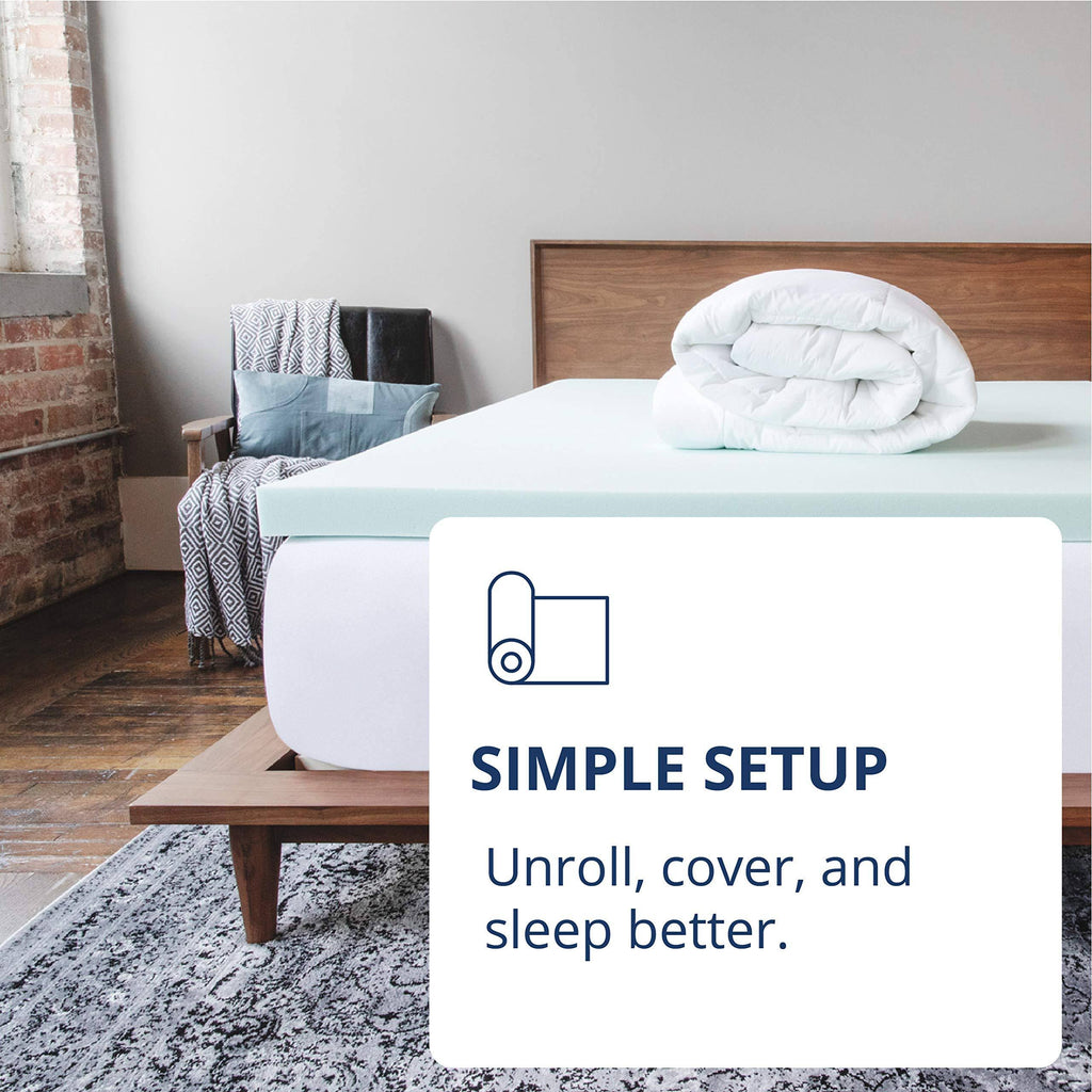 Cal King Gel Memory Foam Mattress Topper J739