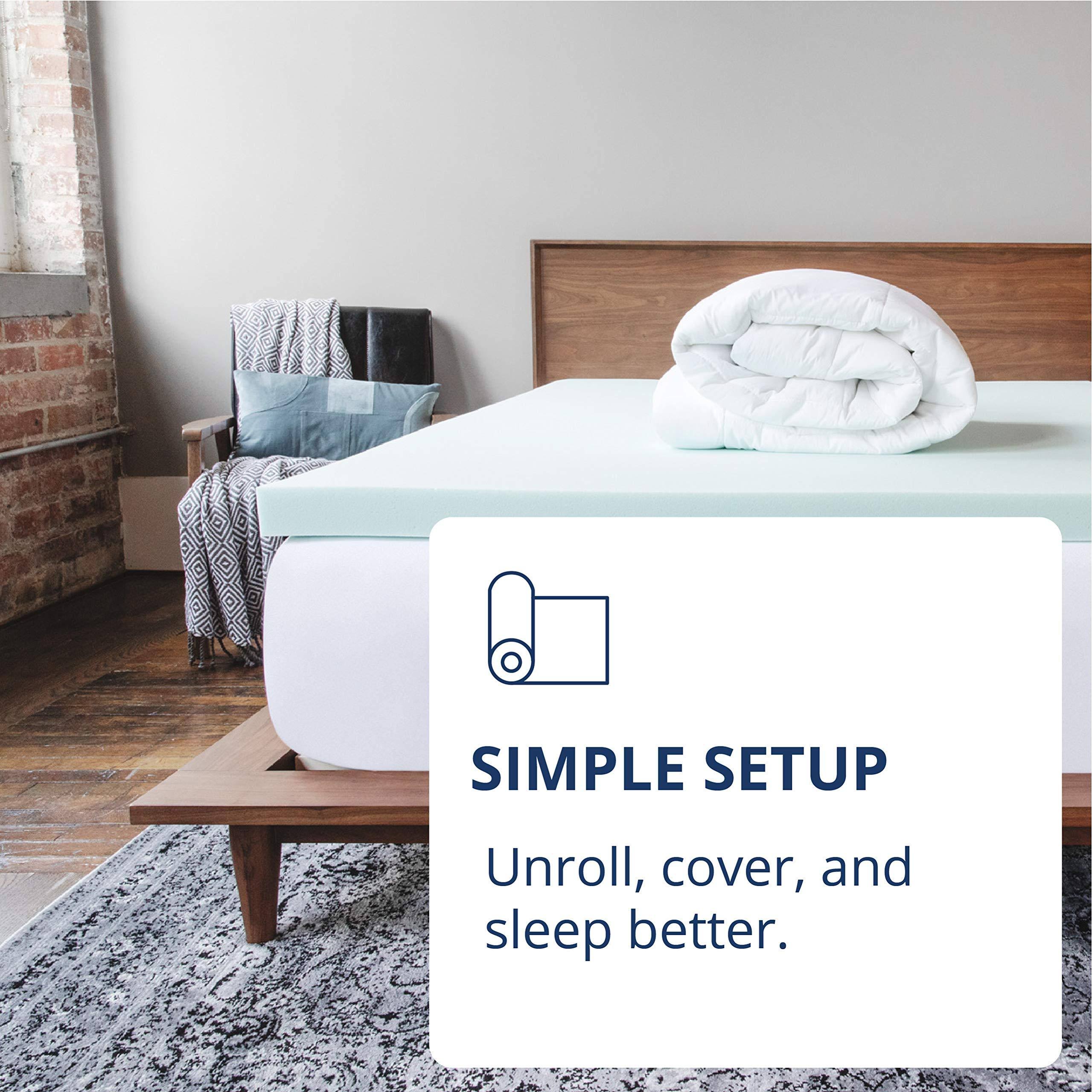 Cal King Gel Memory Foam Mattress Topper J739