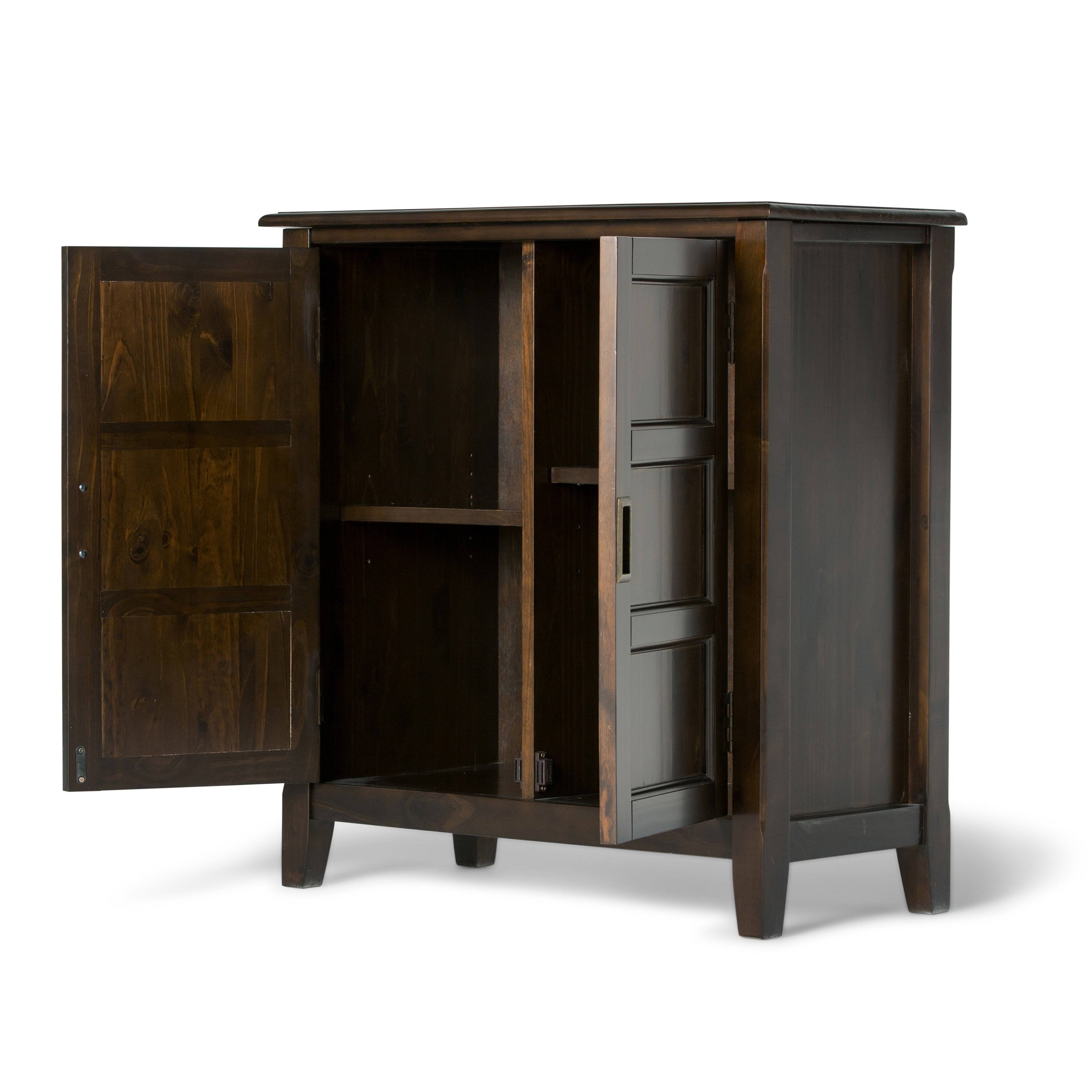 Solid Wood Low Storage Cabinet in Espresso Brown N6609
