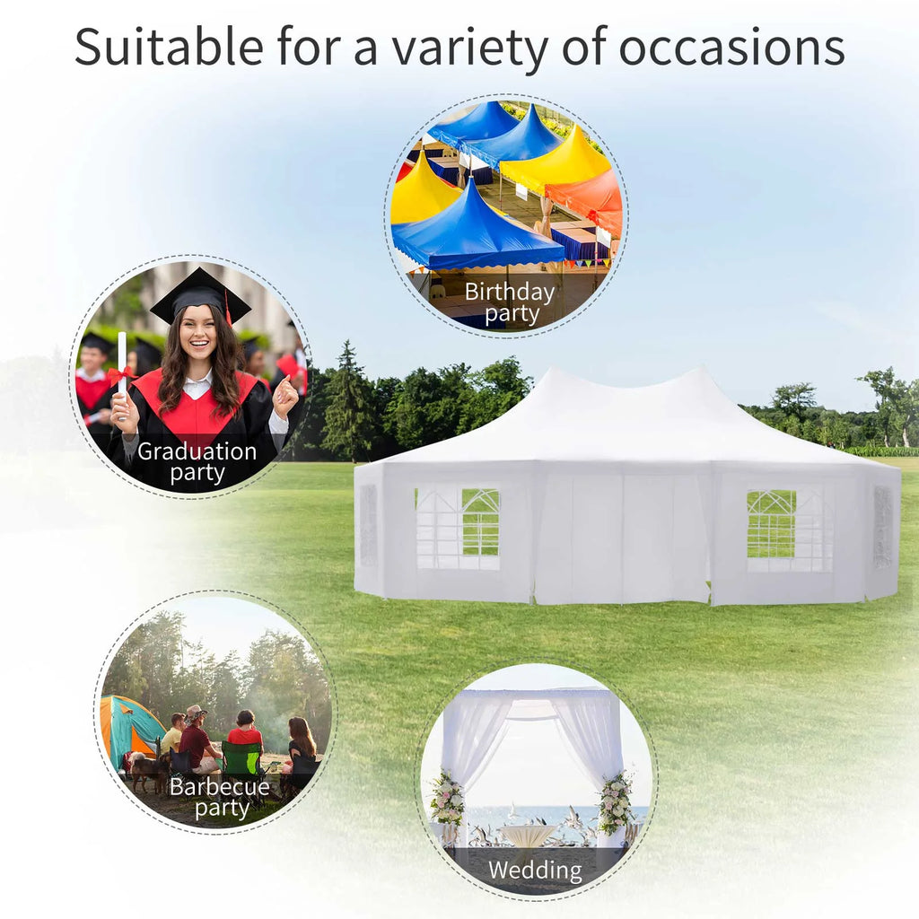 Canopy Party Event Tent with 2 Pull-Back Doors and Windows H288