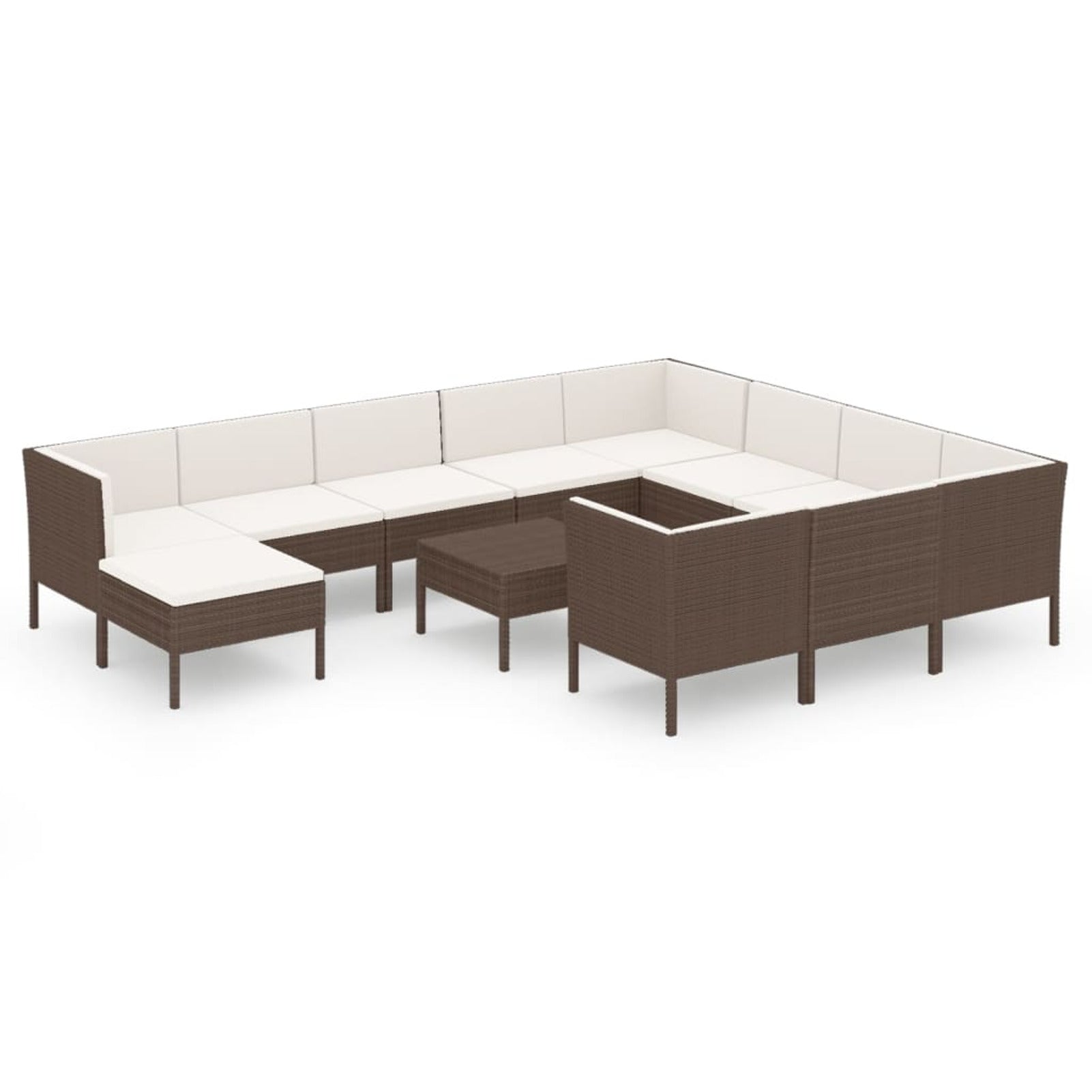 12 Piece Poly Rattan Sectional Outdoor Furniture Set S6816
