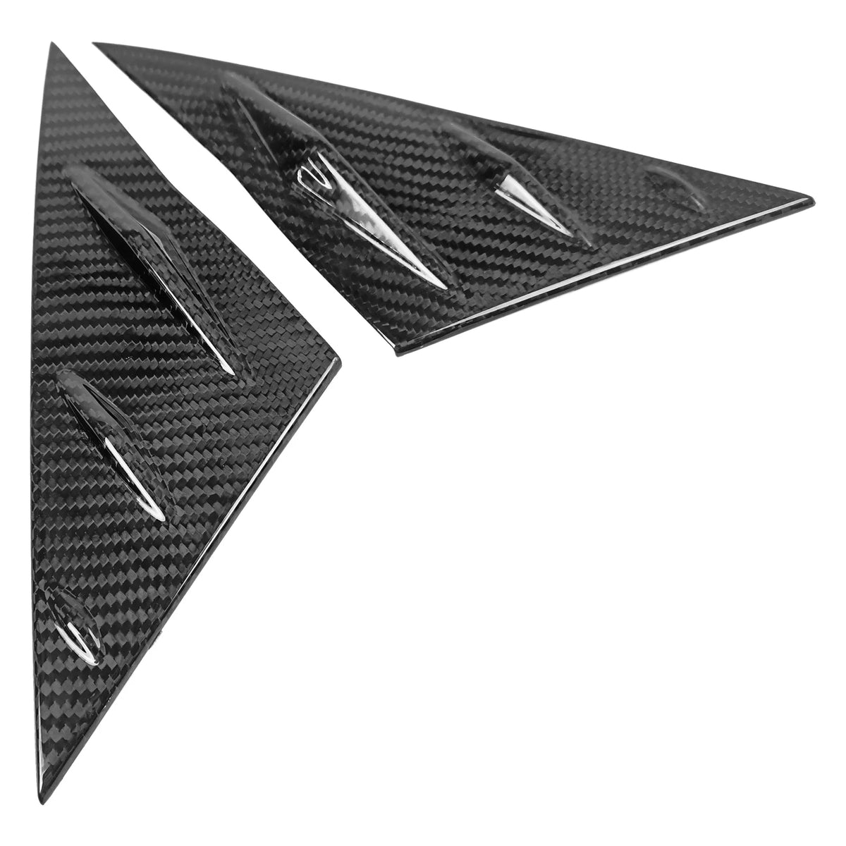 Front Window Louver Real Carbon Fiber Vent Trim 2PCS O404