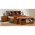 Cherry Queen Bookcase Platform Bed 3 Piece Bedroom Set V82709