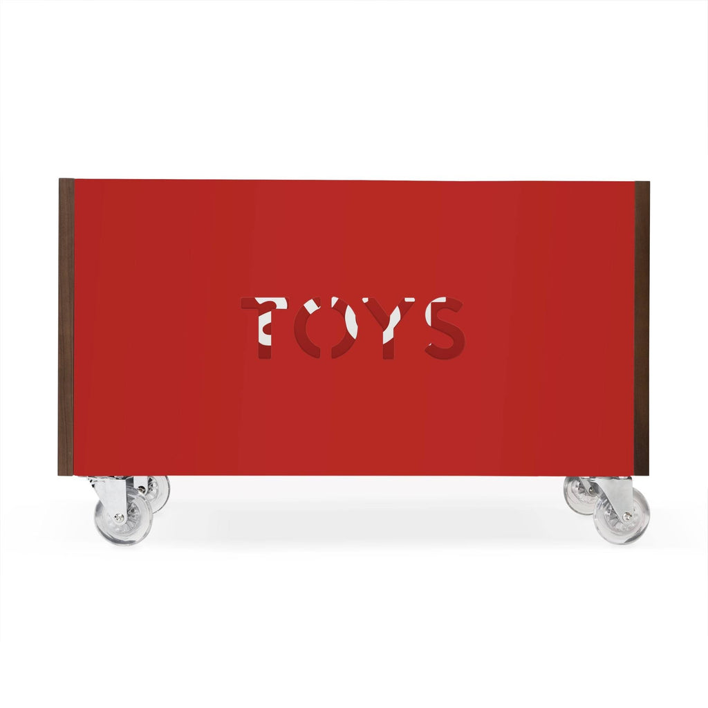 Walnut Pink Toy Box Chest on Casters G880969