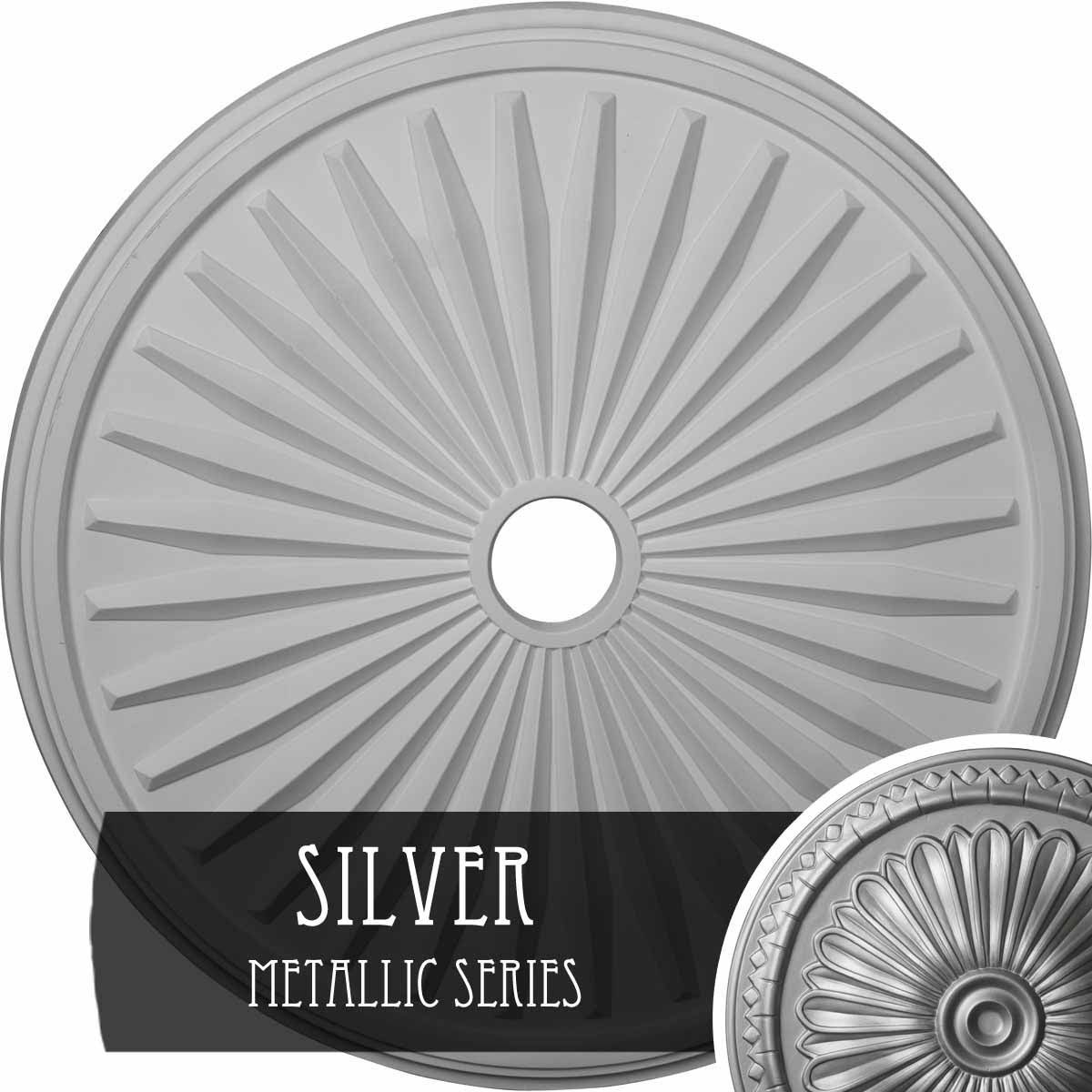 33 1/8x22OD x 3 1/2x22ID x 1 3/8x22P Hand-Painted Ceiling Medallion U561678