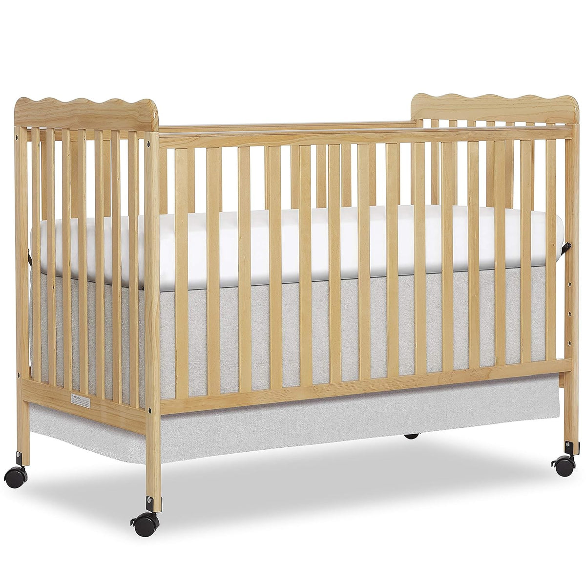 2-in-1 Convertible Crib in Natural, Full, 54x31x40 Inch E88848