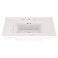 White 30-in Rectangular Fireclay Pedestal Sink Top J986