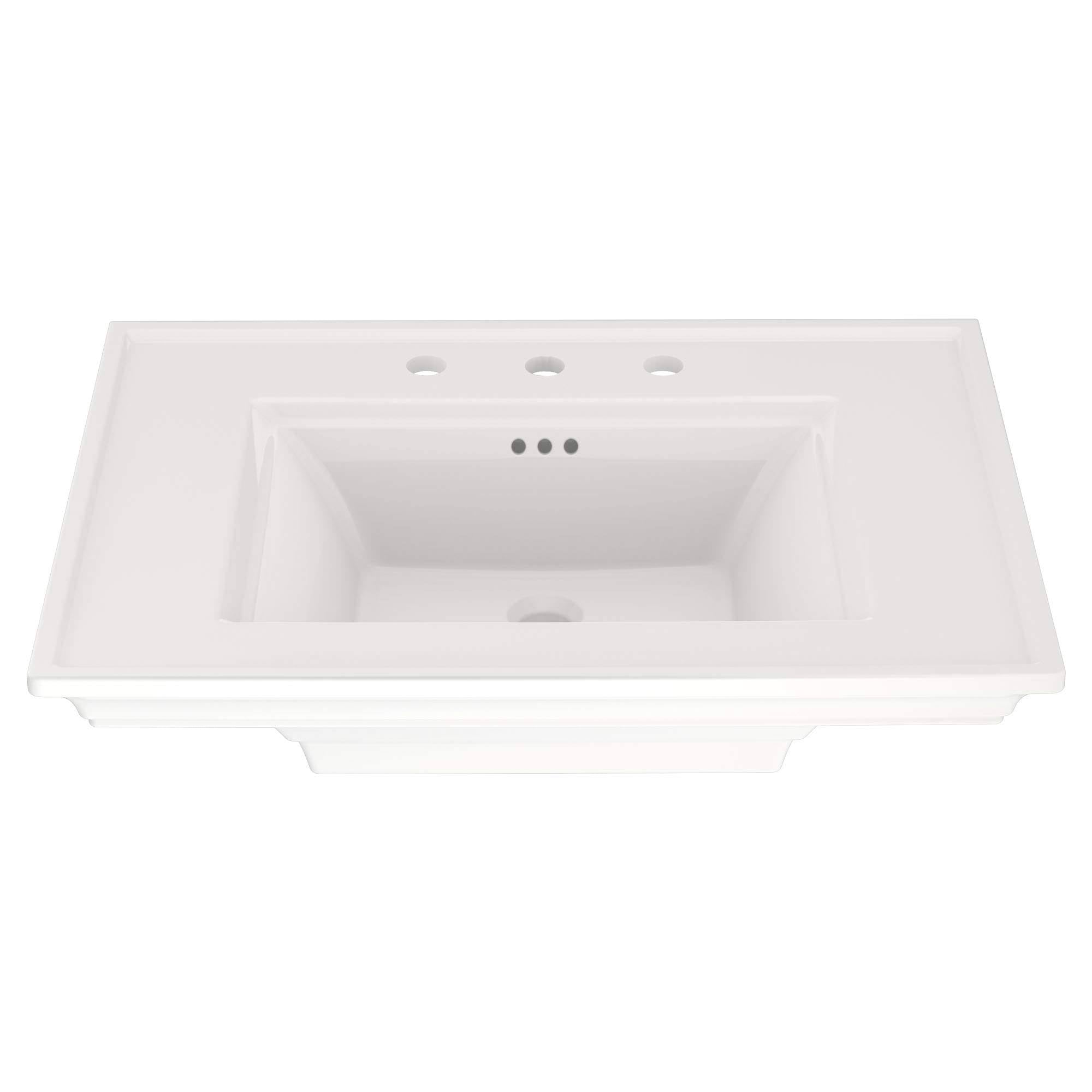 White 30-in Rectangular Fireclay Pedestal Sink Top J986