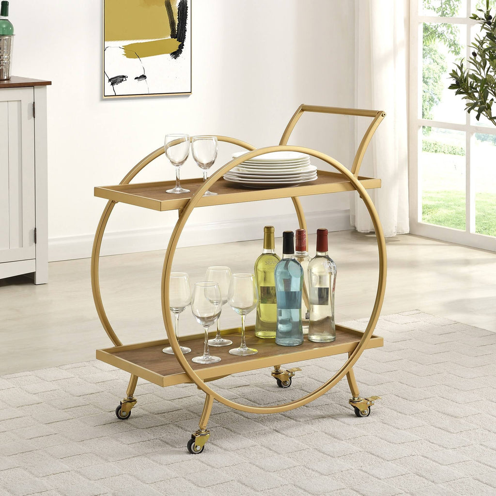 Gold/Brown Bar Cart M8646