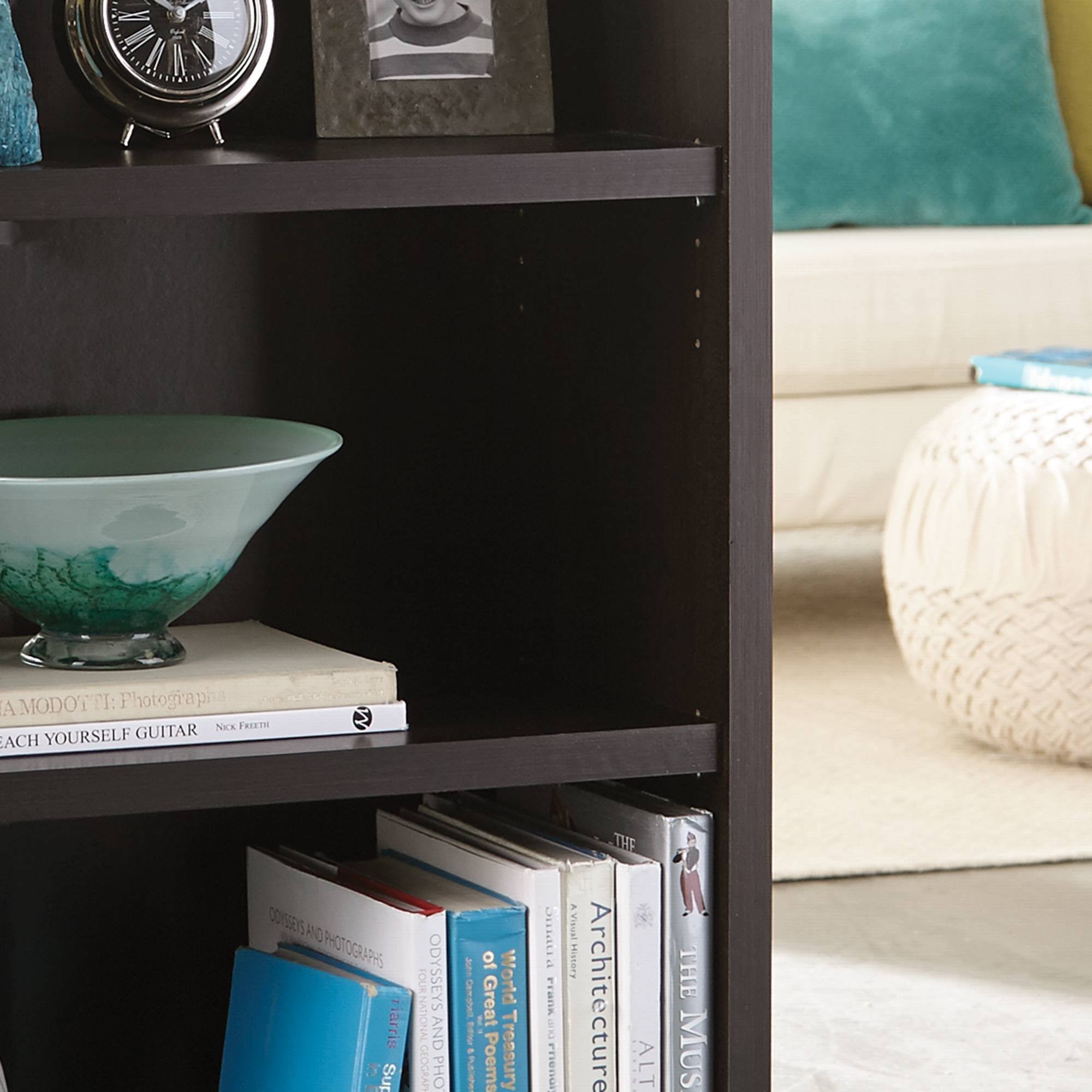 3-Shelf Bookcase Black Walnut J7799