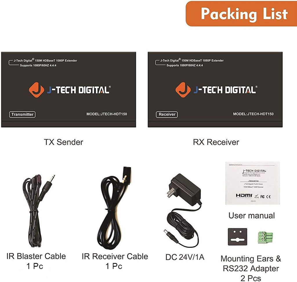 HDMI Extender Over Cat6 150m/492ft HDBaseT 1080P Extender PoC X98244