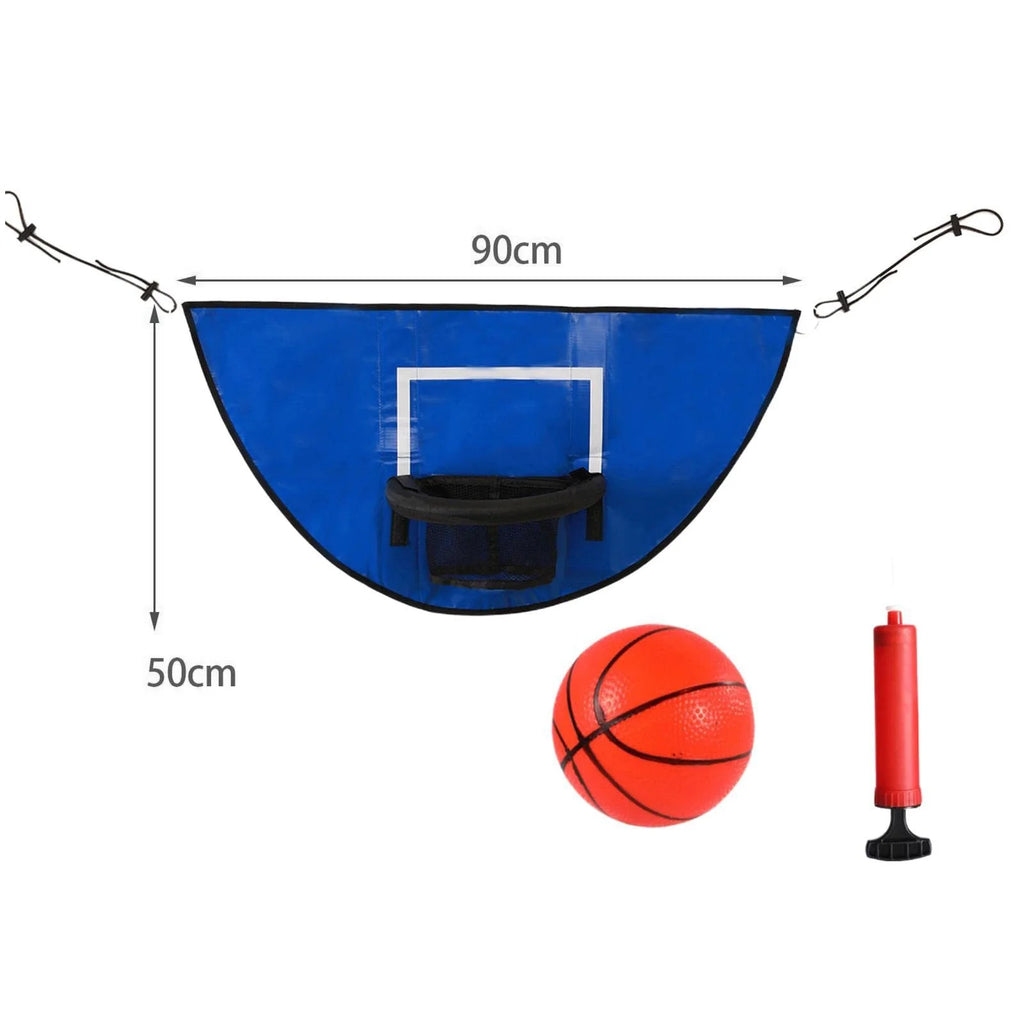 Universal Trampoline Basketball Hoop Set with Pump and Mini Basketballs P64680