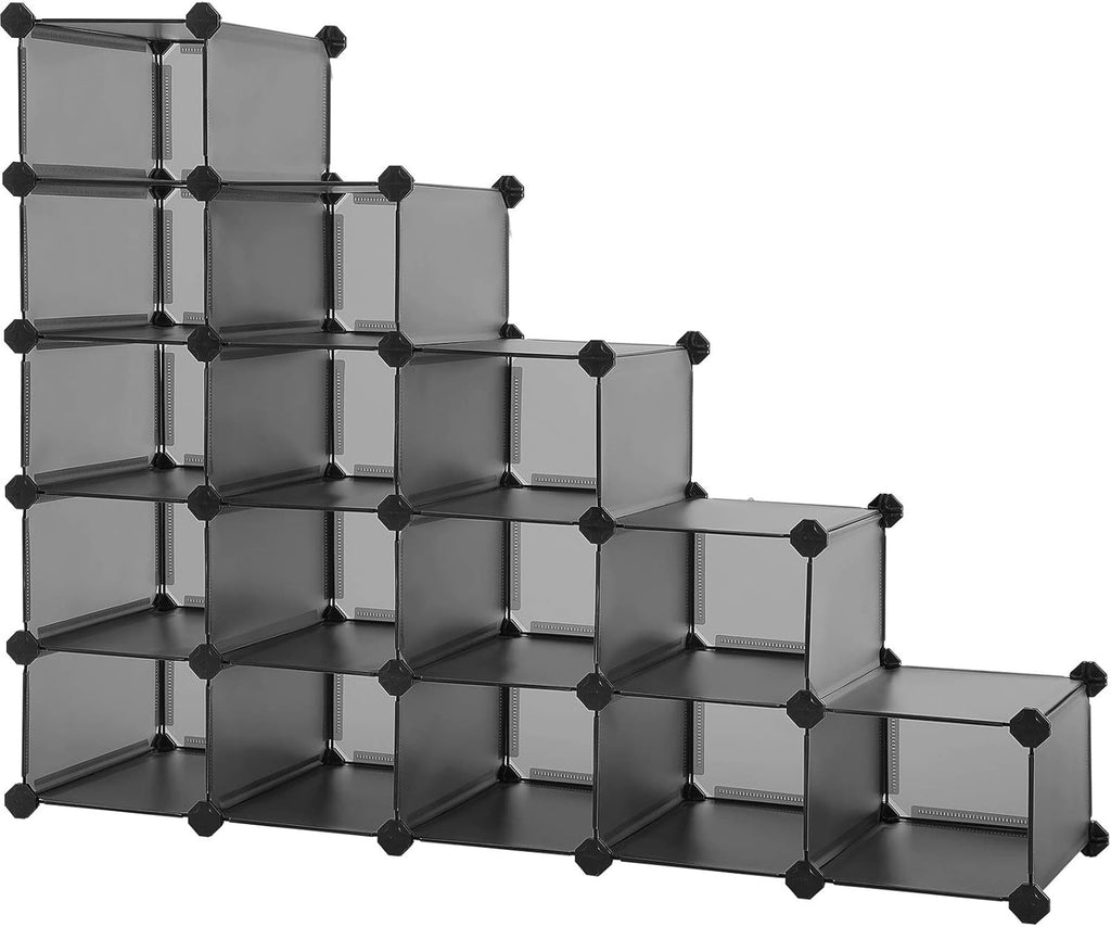 White 15-Slot Plastic Shoe Storage Organizer J83055