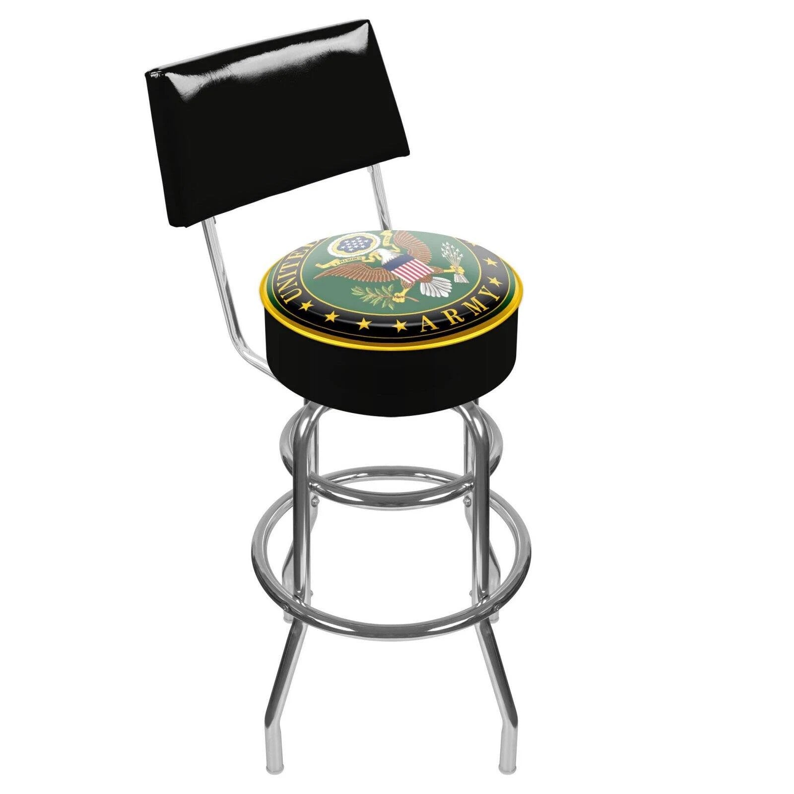 Padded Swivel Bar Stool with Back T1404
