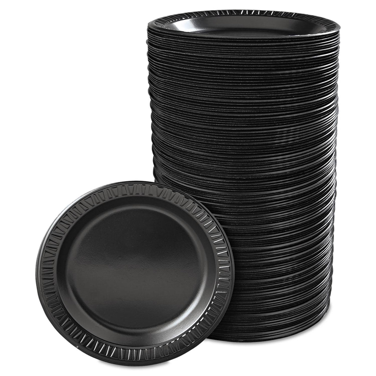 500 Count Black Laminated Foam Plate V992