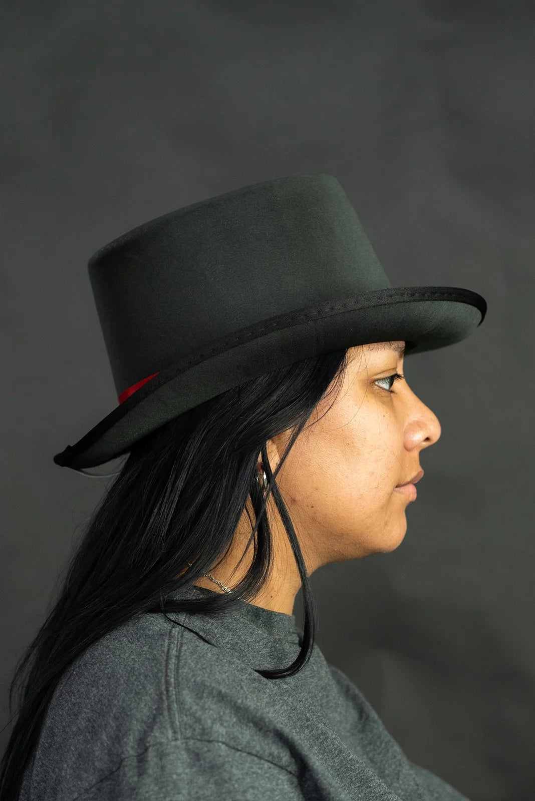 Black Top Hat with Red Band Costume Z593