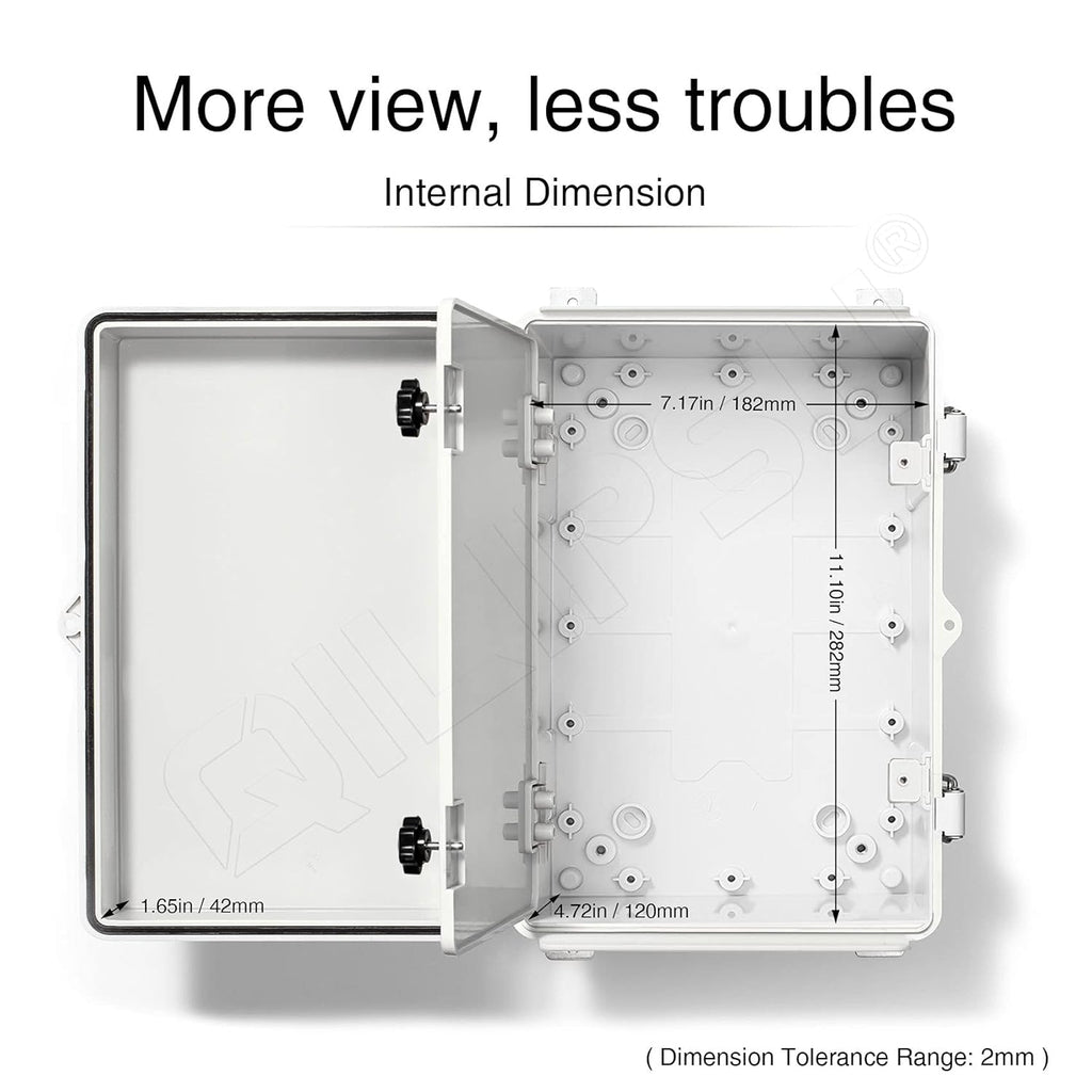 Stainless Steel Latch Junction Box with Inner Door, IP67 Waterproof Electrical Box, ABS Plastic Grey, Pack of 2 Z427