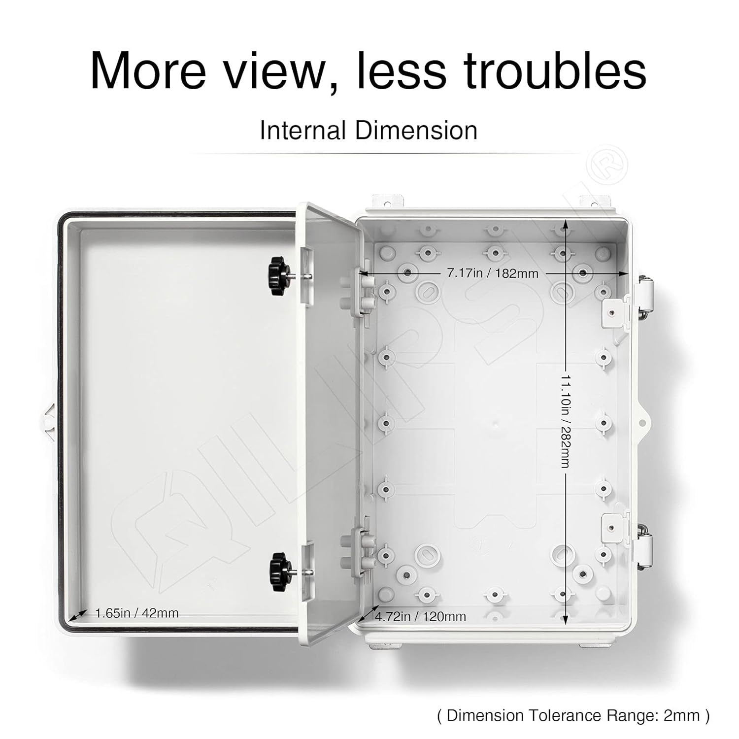 Stainless Steel Latch Junction Box with Inner Door, IP67 Waterproof Electrical Box, ABS Plastic Grey, Pack of 2 Z427