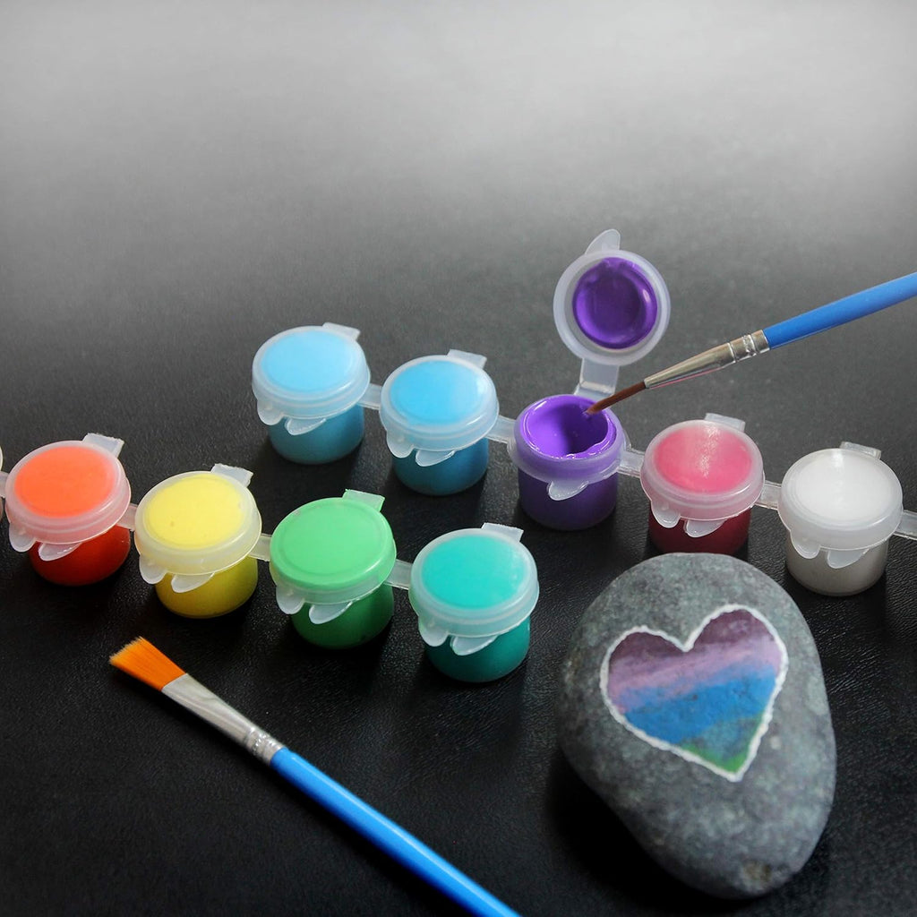 24 Pack Acrylic Paint Sets, 12 Colors with 2 Brushes C760805