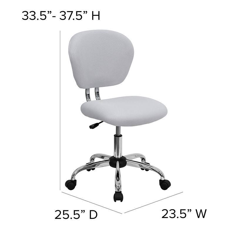 White Mesh Padded Swivel Task Office Chair with Chrome Base L507