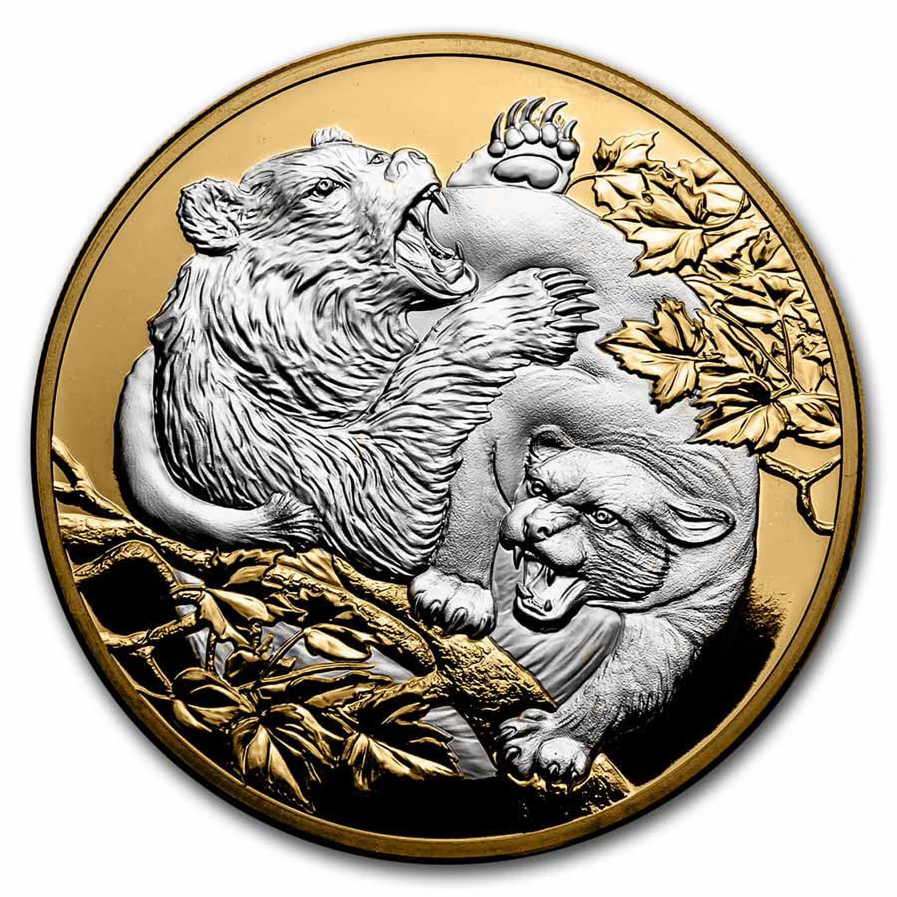 Cougar vs Bear 5 oz Silver Proof Coin O7513