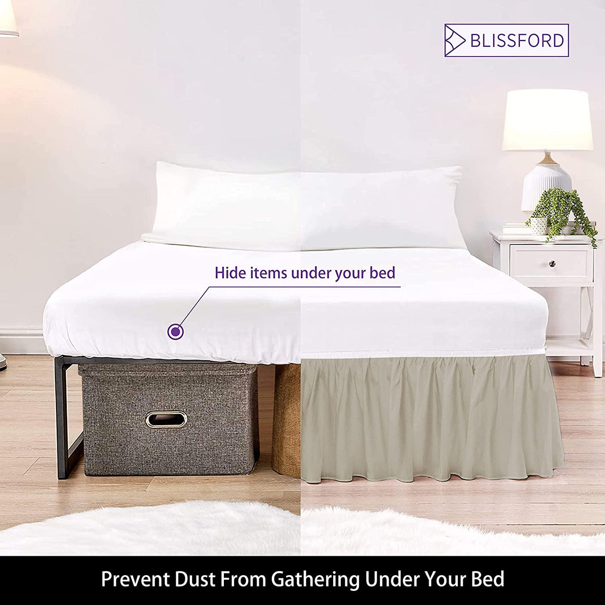 Twin Stone 18 inch Drop Poly/Cotton Bed Skirt L405406