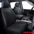 Black Waterproof Faux Leather Front Seat Covers H6884