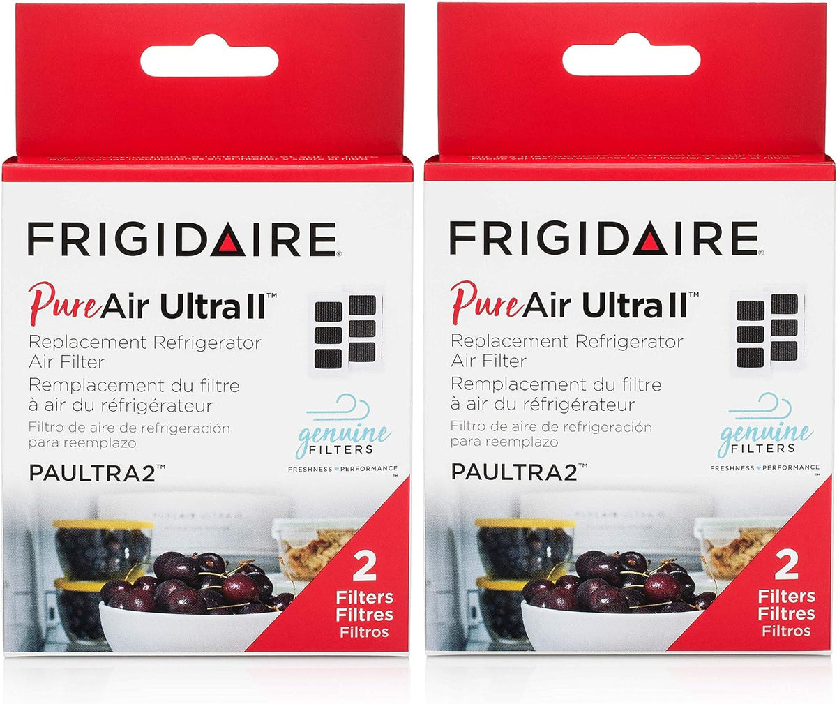 Refrigerator Air Filter, 4 Count Pack of 2 X162478